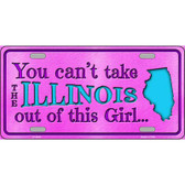 Illinois Girl Novelty Metal License Plate