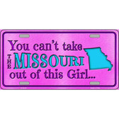 Missouri Girl Novelty Metal License Plate