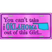 Oklahoma Girl Pink Novelty Metal License Plate