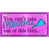 Virginia Girl Novelty Metal License Plate