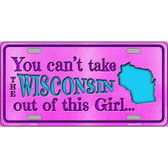Wisconsin Girl Novelty Metal License Plate