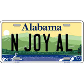 N Joy AL Alabama Metal Novelty License Plate