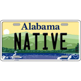 Native Alabama Metal Novelty License Plate