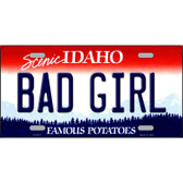 Bad Girl Idaho Metal Novelty License Plate