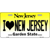 I Love New Jersey Metal Novelty License Plate