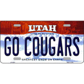 Go Cougars Utah Metal Novelty License Plate