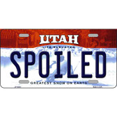 Spoiled Utah Metal Novelty License Plate