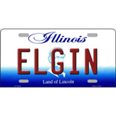 Elgin Illinois Metal Novelty License Plate