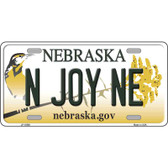 N Joy NE Nebraska Metal Novelty License Plate