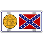 Confederate Flag Georgia Seal Novelty Metal License Plate