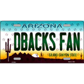 Dbacks Fan Arizona Novelty Metal License Plate