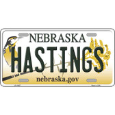 Hastings Nebraska Metal Novelty License Plate