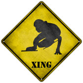 Speed Skater Xing Novelty Metal Crossing Sign