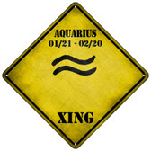 Aquarius Zodiac Symbol Xing Novelty Metal Crossing Sign