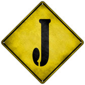 Letter J Xing Novelty Metal Crossing Sign