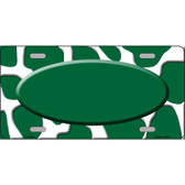 Green White Giraffe Green Center Oval Metal Novelty License Plate