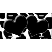 Black White Giraffe Black Centered Hearts Novelty License Plate