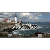 Maine Lighthouse Beach Novelty Metal State License Plate