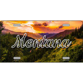 Montana Forest Sunset Novelty Metal State License Plate