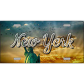New York Lady Liberty Skyline Novelty Metal State License Plate