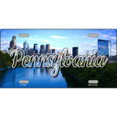 Pennsylvania Delaware City Skyline Novelty Metal State License Plate