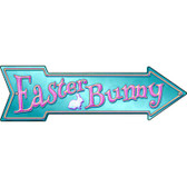 Easter Bunny Novelty Metal Arrow Sign