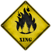 Forest Fire Xing Novelty Metal Crossing Sign