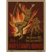 War Stamps and Bonds Vintage Poster Parking Sign