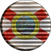 Florida Flag Corrugated Effect Novelty Circular Sign C-919