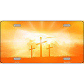 Crosses in the Sun Orange Novelty License Plate