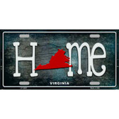 Virginia Home State Outline Novelty License Plate