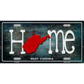 West Virginia Home State Outline Novelty License Plate