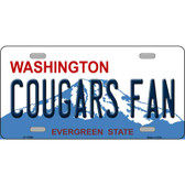 Washington Cougars Fan Novelty Metal License Plate