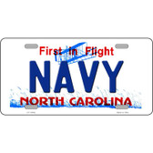 Navy North Carolina State Novelty Metal License Plate