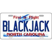 Blackjack North Carolina State Novelty Metal License Plate