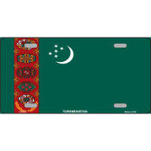 Turkmenistan Flag Metal Novelty License Plate