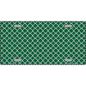 Green White Quatrefoil Metal Novelty License Plate