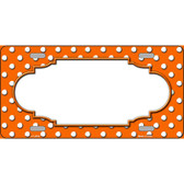 Scallop Orange White Polka Dot Metal Novelty License Plate
