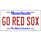 Go Red Sox Massachusetts Novelty Metal License Plate