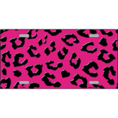 Pink Black Cheetah Metal Novelty License Plate