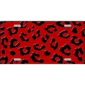 Red Black Cheetah Metal Novelty License Plate