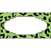 Lime Green Black Cheetah Scallop Metal Novelty License Plate