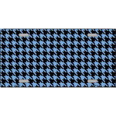 Light Blue Black Houndstooth Metal Novelty License Plate