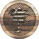 Corrugated Palm Tree on Wood Novelty Metal Circular Sign C-1058