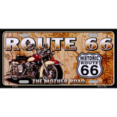 Route 66 Mother Road Metal Novelty License Plate