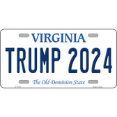 Trump 2024 Virginia Novelty Metal License Plate