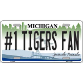 Number 1 Tigers Fan Michigan Novelty Metal License Plate