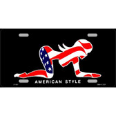 American Style Sexy Flag Pose Metal License Plate