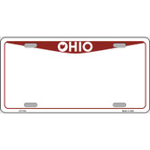 Ohio Red Blank Novelty Metal License Plate