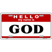 Name Is God Metal Novelty License Plate